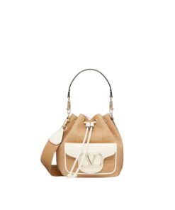 VALENTINO GARAVANI LOCÒ RAFFIA BUCKET BAG