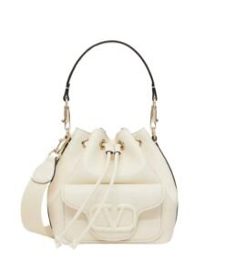 SMALL VALENTINO GARAVANI LOCÒ CALFSKIN BUCKET BAG