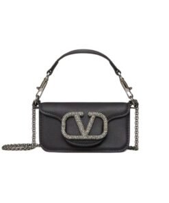 VALENTINO GARAVANI LOCÒ MICRO BAG WITH CHAIN AND JEWEL LOGO