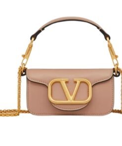 VALENTINO GARAVANI LOCÒ MICRO BAG IN CALFSKIN LEATHER WITH CHAIN