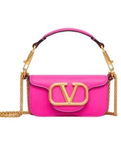 VALENTINO GARAVANI LOCÒ MICRO BAG IN CALFSKIN LEATHER WITH CHAIN