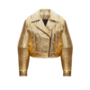 Gold Leather Jacket Women