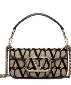 SMALL VALENTINO GARAVANI LOCÒ TOILE ICONOGRAPHE SHOULDER BAG