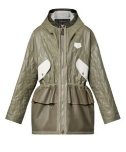 LOUIS VUITTON COLOR BLOCKED MALLETAGE LEATHER PARKA