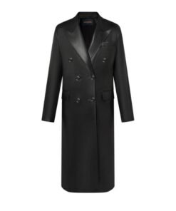LOUIS VUITTON DOUBLE BREASTED LEATHER COAT