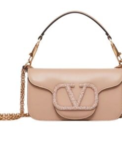 VALENTINO GARAVANI LOCÒ SMALL SHOULDER BAG WITH JEWEL LOGO