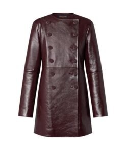 LOUIS VUITTON LEATHER PLEAT COAT