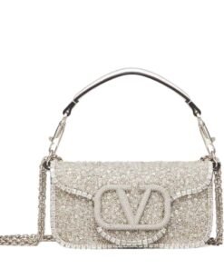 VALENTINO GARAVANI LOCÒ EMBROIDERED SMALL SHOULDER BAG