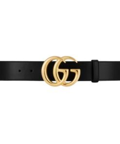 GUCCI GG MARMONT LEATHER BELT WITH SHINY BUCKLE