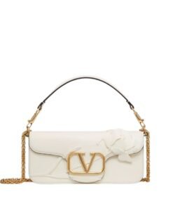 VALENTINO GARAVANI LOCÒ SHOULDER BAG WITH APPLIQUE FLOWERS