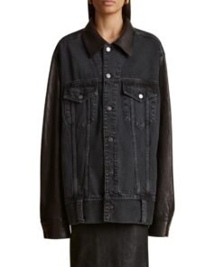 KHAITE THE GRIZZO JACKET IN PRESCOT AND BLACK LEATHER