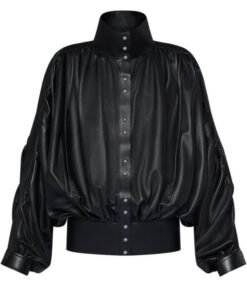 LOUIS VUITTON GETHERED LEATHER JACKET