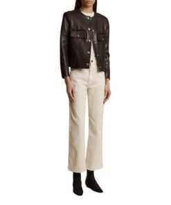 KHAITE THE LAYBIN JACKET IN BLACK LEATHER