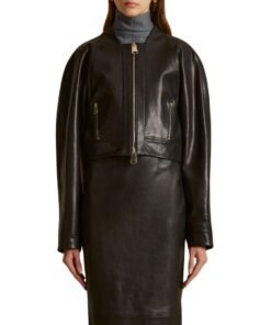KHAITE THE GRACELL JACKET IN BLACK LEATHER