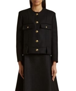 KHAITE THE LAYBIN JACKET IN BLACK WHOOL