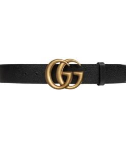 GUCCI GG MARMONT LEATHER BELT WITH SHINY BUCKLE