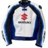 SUZUKI MOTORBIKE RACING LEATHER JACKET BLUE