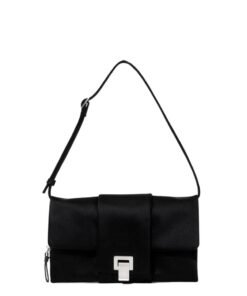 PROENZA FLIP SHOULDER BAG IN SATIN BLACK