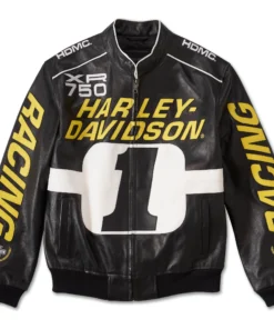 HARLEY DAVIDSON MEN'S START YOUR ENGINES LEATHER RACING JACKET