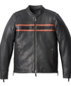 HARLEY DAVIDSON MENS VICTORY LANE LEATHER JACKET BLACK