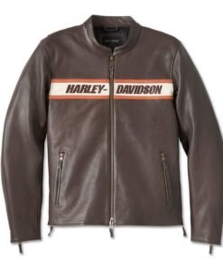 HARLEY DAVIDSON MENS VICTORY LANE LEATHER JACKET JAVA