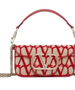 SMALL VALENTINO GARAVANI LOCÒ TOILE ICONOGRAPHE SHOULDER BAG
