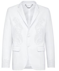 BILLIONAIRE LEATHER BLAZER PAISLEY