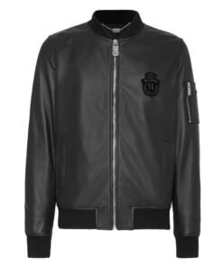 BILLIONAIRE BASIC LEATHER BOMBER