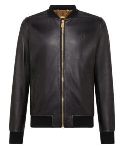 BILLIONAIRE BASIC LEATHER BOMBER MEMBERS ONLY