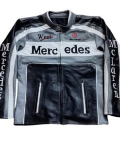 MERCEDES X MCLAREN RACING LEATHER JACKET STREETWEAR