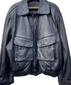 VINTAGE MERCEDES CARGO BOXY KANYE STYLE LEATHER JACKET