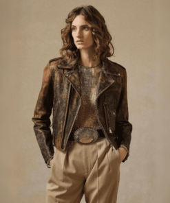 Women Wintage Design Leather Jacket