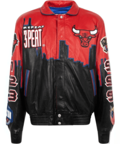 NBA 3PEAT Basket Ball Leather Jacket