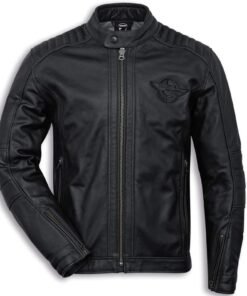 DUCATI C2 MOTORCYCLE RACING LEATHER JACKET BLACK