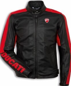 DUCATI CORSE C4 RACING LEATHER JACKET BLACK & RED