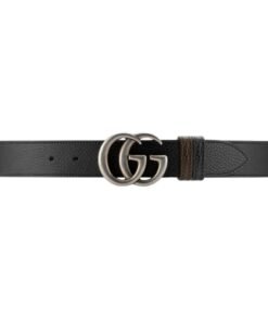 GUCCI GG MARMONT REVERSIBLE BELT IN BLACK