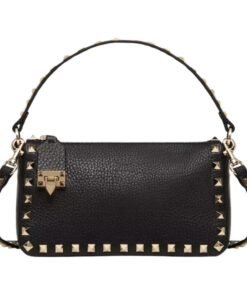 VALENTINO SMALL ROCKSTUD GRAINY CALFSKIN CROSSBODY BAG