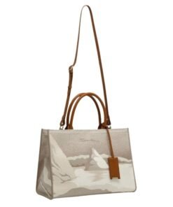SANTONI BEIGE FABRIC MEDIUM TOTE BAG