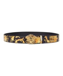 VERSACE BAROCCO REVERSIBLE LEATHER BELT 4 cm