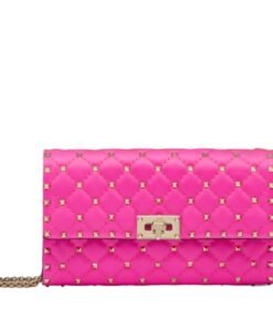 VALENTINO GARAVANI ROCKSTUD SPIKE NAPPA LEATHER CROSSBODY CLUTCH BAG