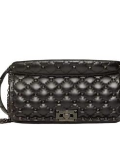 VALENTINO GARAVANI ROCKSTUD SPIKE CALFSKIN SHOULDER BAG
