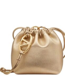 VALENTINO GARAVANI VLOGO POUF NAPPA LEATHER MINI BUCKET BAG