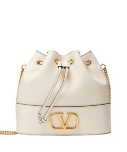 VALENTINO GARAVANI MINI BUCKET BAG IN NAPPA WITH VLOGO SIGNATURE CHAIN