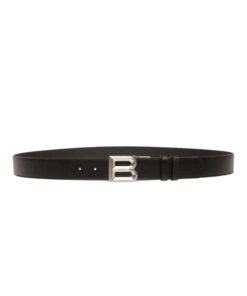 BALLY B BOLD 35MM REVERSIBLE AND ADJUSTABLE BELT IN BLACK LEATHER