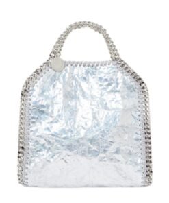 STELLA MCCARTNEY CRACKED METALLIC FALABELLA TINY TOTE BAG