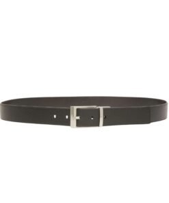 BALLY DRESS BELT IN BLACK LEATHER