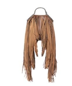 STELLA MCCARTNEY ALTER-SUEDE FRINGE FALABELLA TINY TOTE BAG