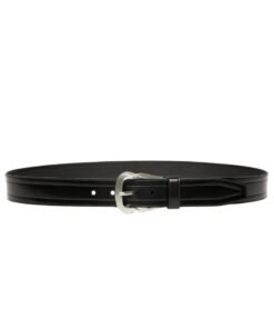 BALLY EMBLEM BUCKLE 35MM BELT IN BLACK LEATHER