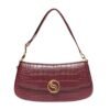 STELLA MCCARTNEY S-WAVE CROC-EFFECT EMBOSSED SHOULDER BAG