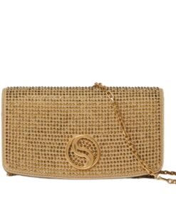 STELLA MCCARTNEY S-WAVE SEQUINNED WALLET ON STRAP